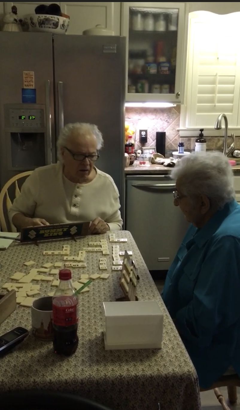 MM Beating Ron At Rummy Tiles As Usual